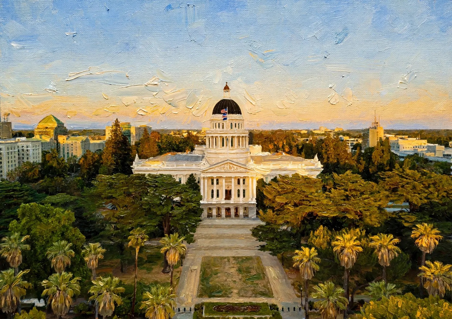 State Capitol - original painting of State Capitol, Sacramento, California by Ruth Callahan