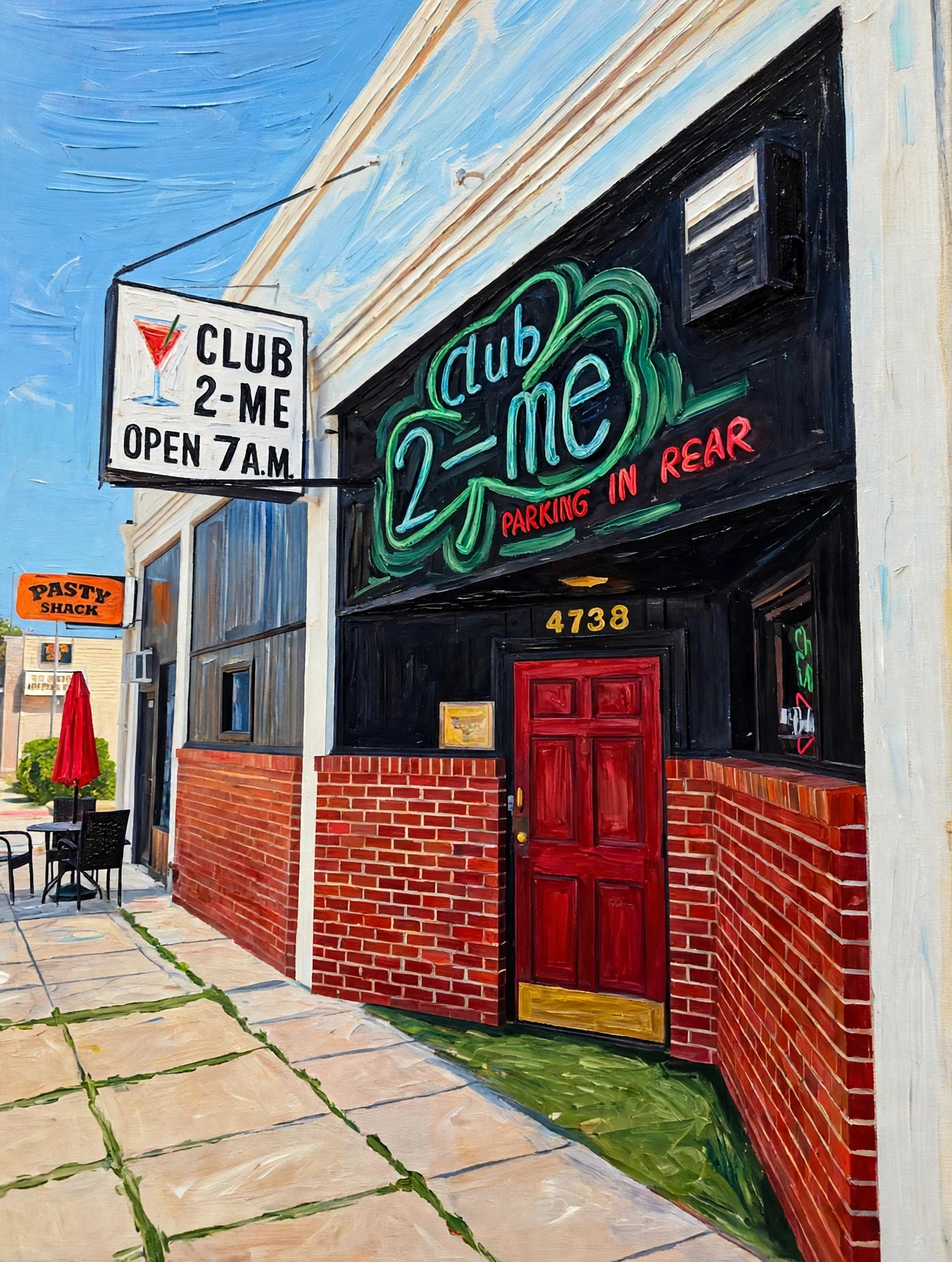 Club 2-Me - original painting of Club 2-Me, Sacramento, California by Eric Chambers