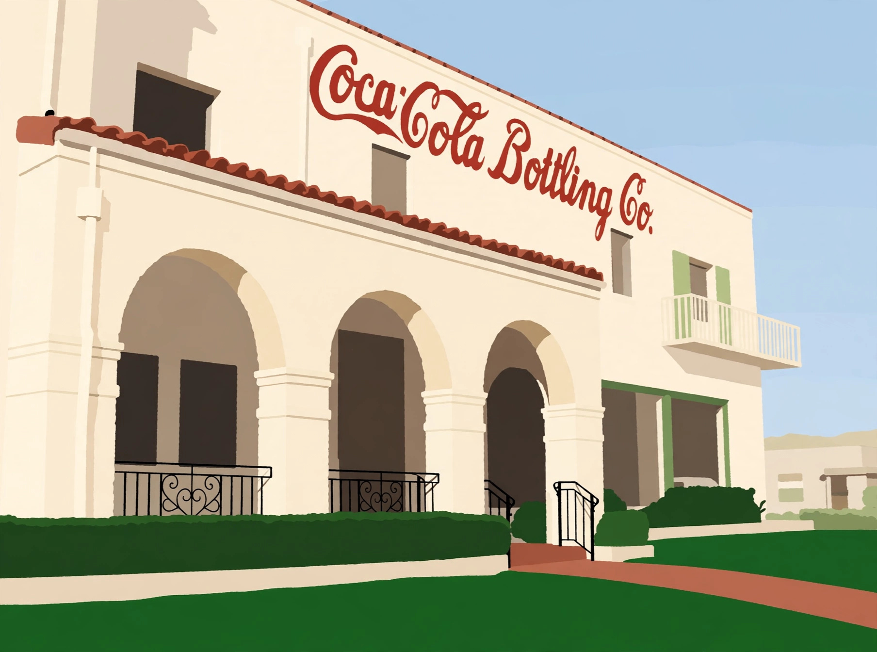Coca-Cola Bottling Co. - original painting of Coca-Cola Bottling Co., Sacramento, California by Maya Coleman