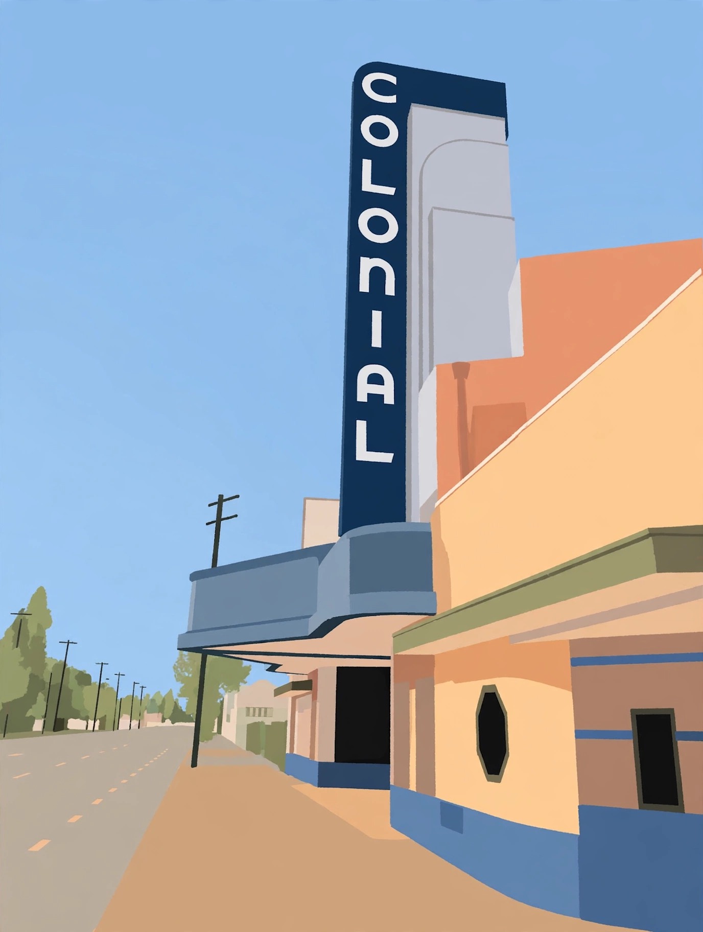Colonial Theatre - original Colonial Theatre painting by Maya Coleman, Sacramento
