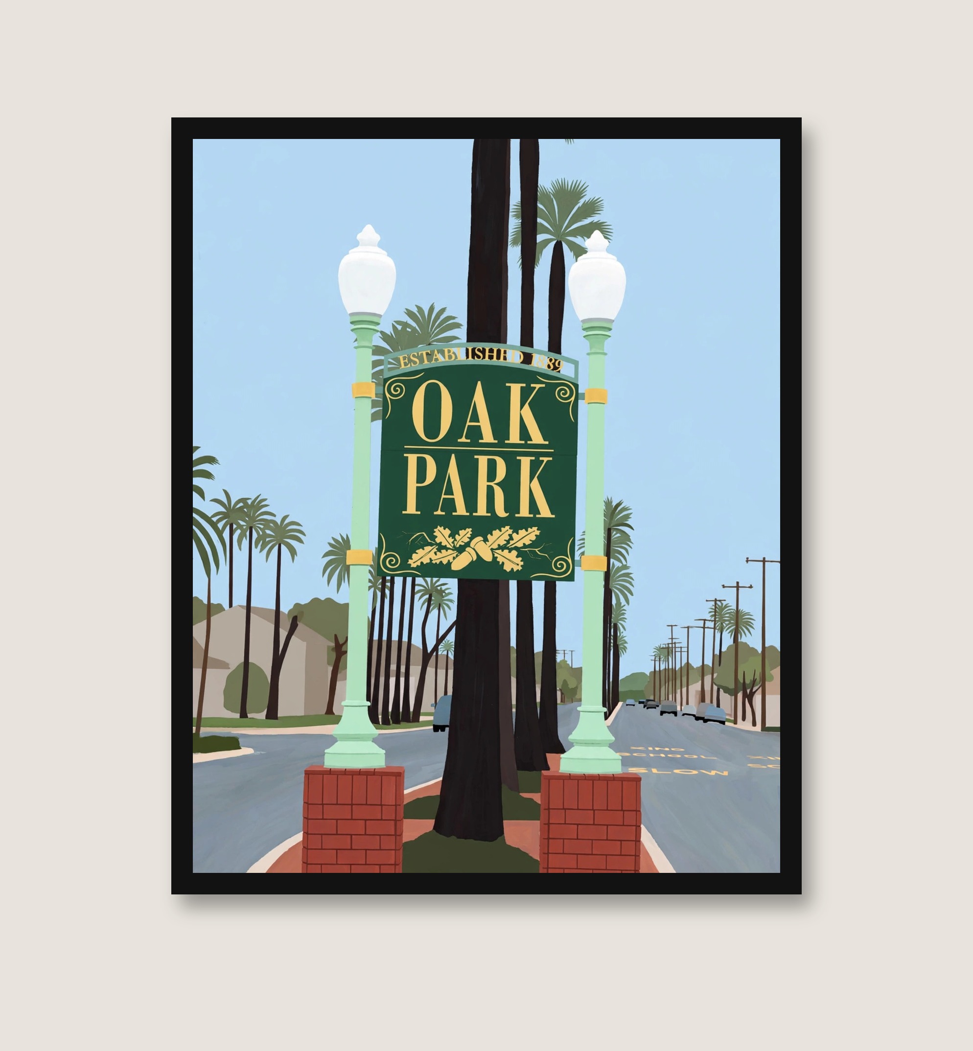 Framed preview of Oak Park Sign