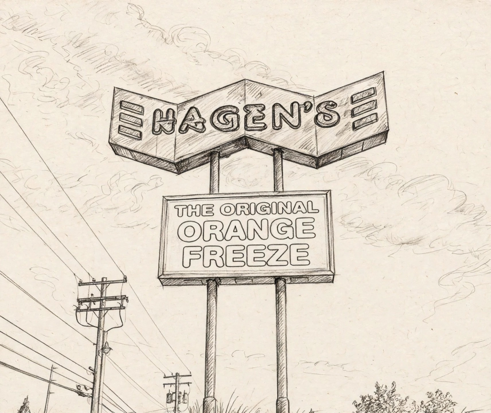 Hagen's Orange Freeze - original Hagen's Orange Freeze painting by Sam Whitaker, Sacramento