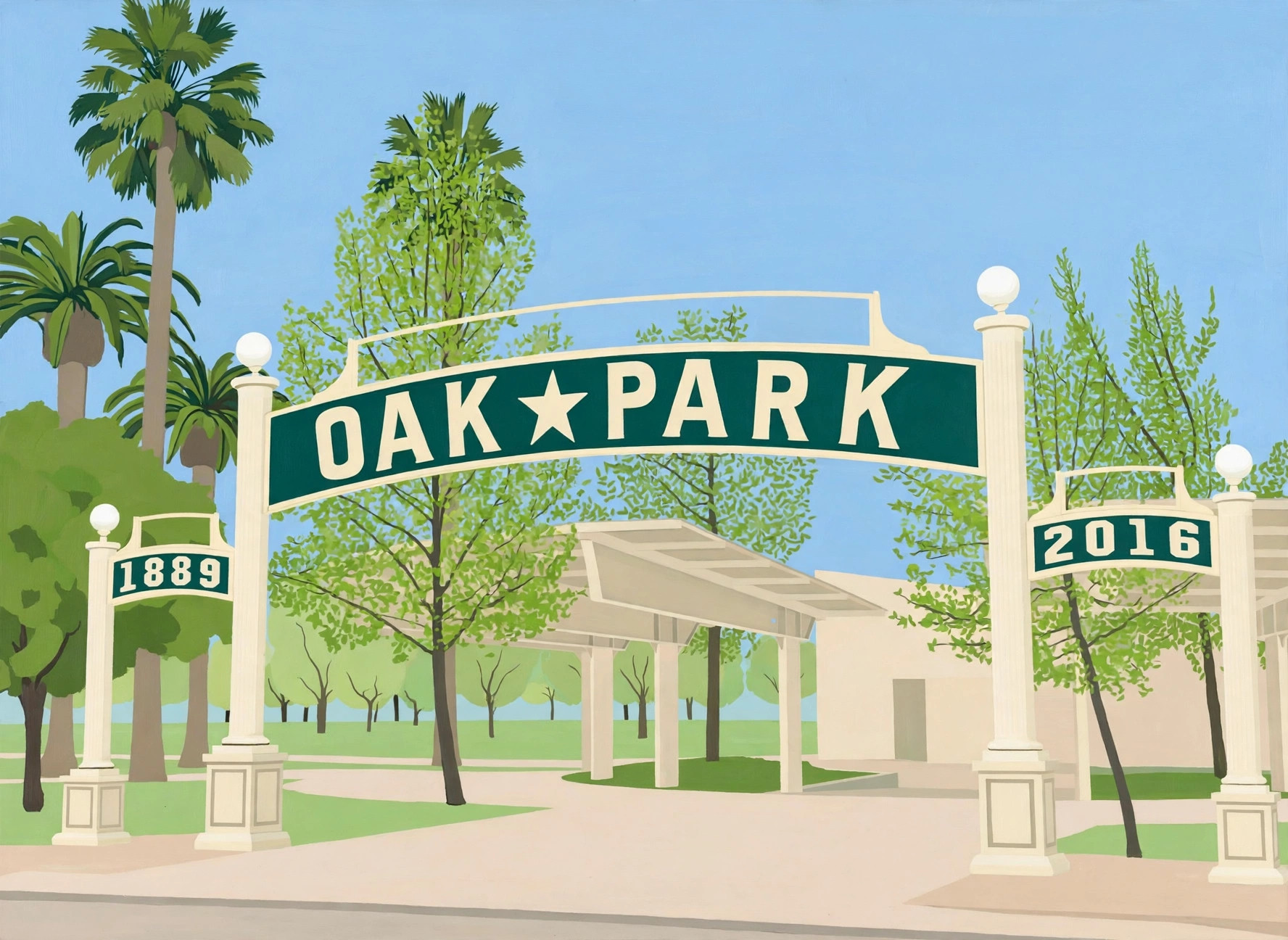 Oak Park Arch - original Oak Park painting by Maya Coleman, Sacramento