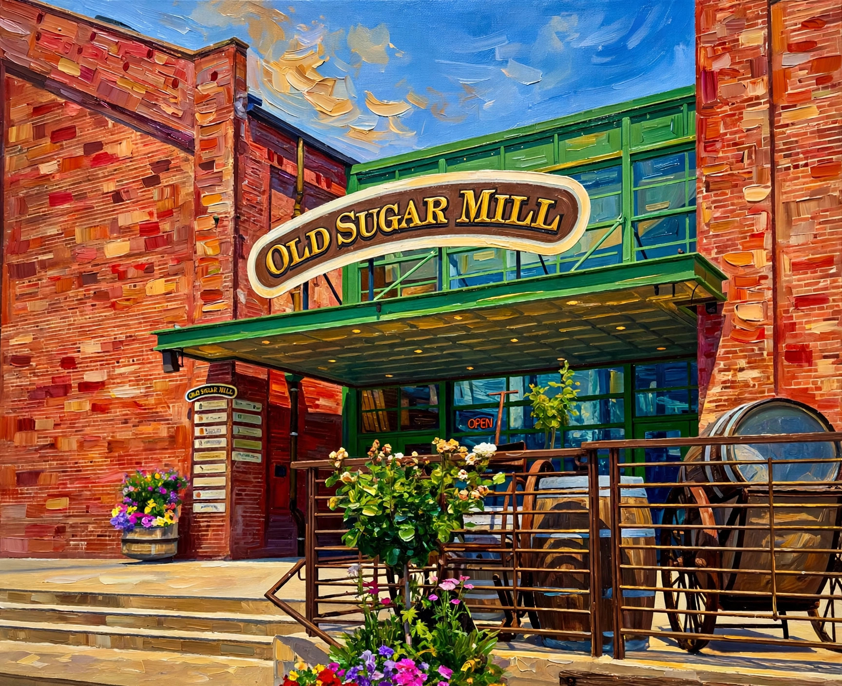 Old Sugar Mill - original The Delta painting by Elana Barry, Sacramento